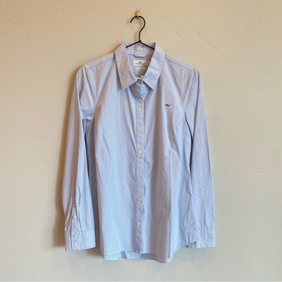 VINEYARD VINES Crystal Blue Mini Stripe Classic Dress Shirt - Picture 1 of 8